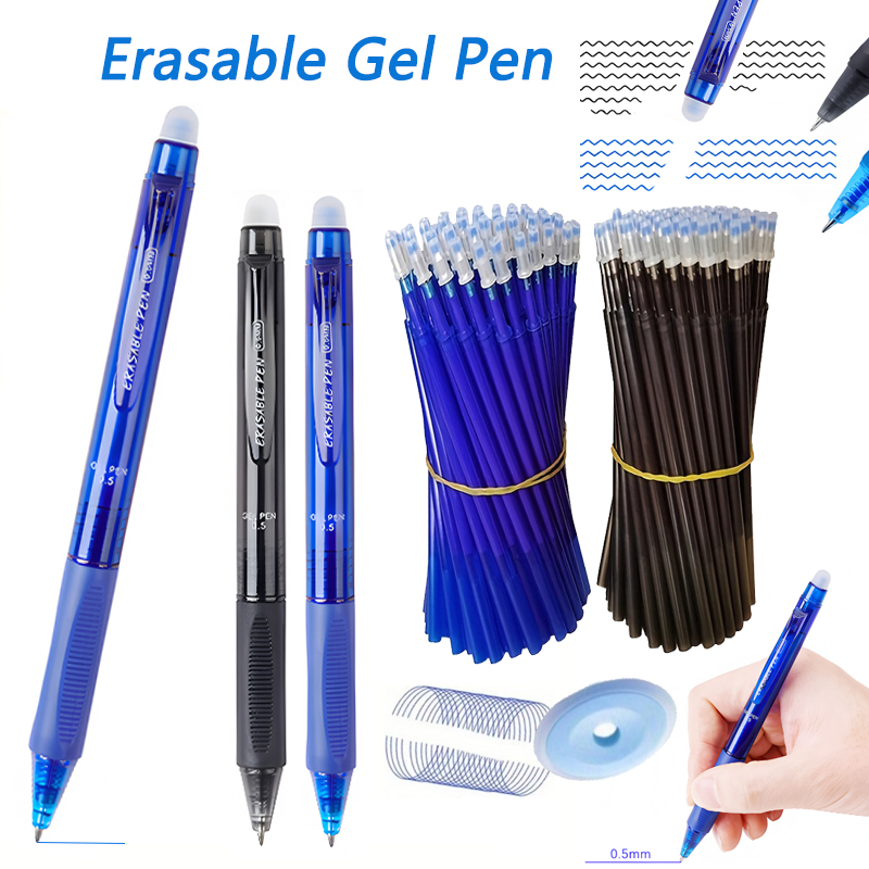 Pilot Pen Frixion - クリエイティブ大容量プレス消去可能なゲルペンセット 0.5 ミリメートル黒/青洗えるハンドル消去可能なマジックリフィルオフィスライティング用