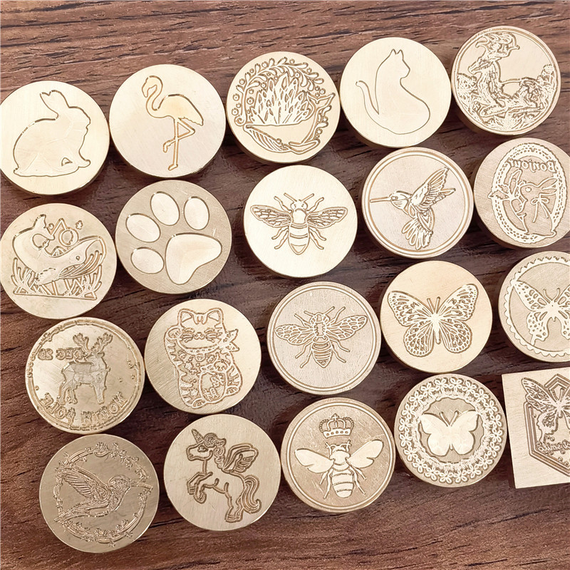 Wax Seal Stamp Kit - ワックスシールスタンプヘッド 蝶 動物 鳥 猫 ウサギ