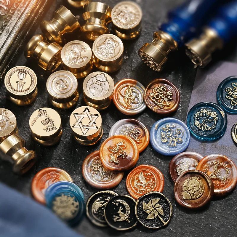 Wax Seal Stamp Kit - ムーンスタークリスマスパターンワックスシールスタンプレトロヴィンテージシーリングスタンプヘッドフェスティバルギフトラッピングカードスクラップブッキング用