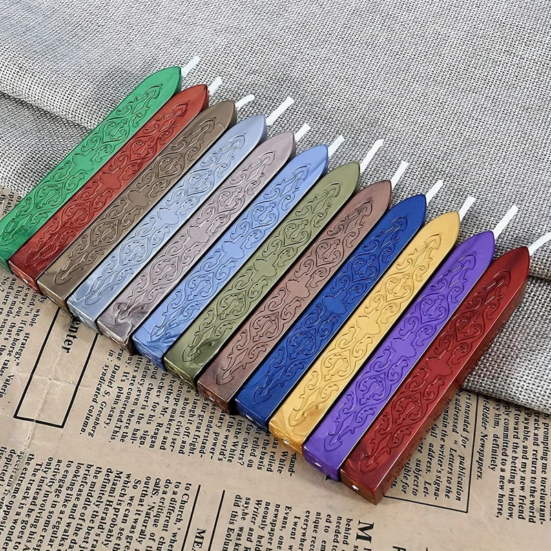 12 ピース/バッグメタリック混合色シーリングワックススティ - Wax Seal Stamp Kit のレビューと価格