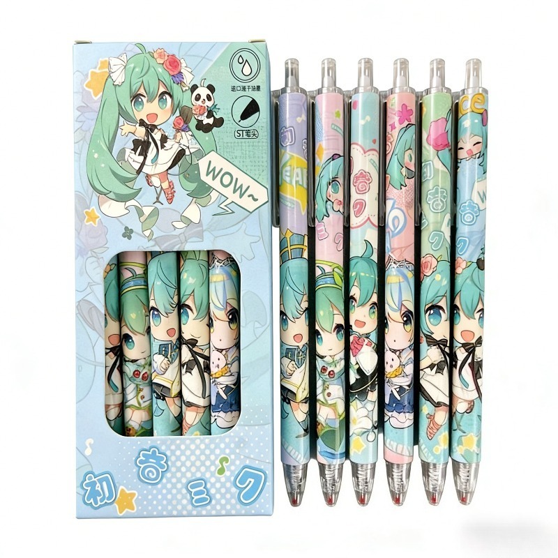 初音ミク速乾性ゲルペン学生が質問を書くための限定6本0.5m - Gel Ink Pen Set のレビューと価格