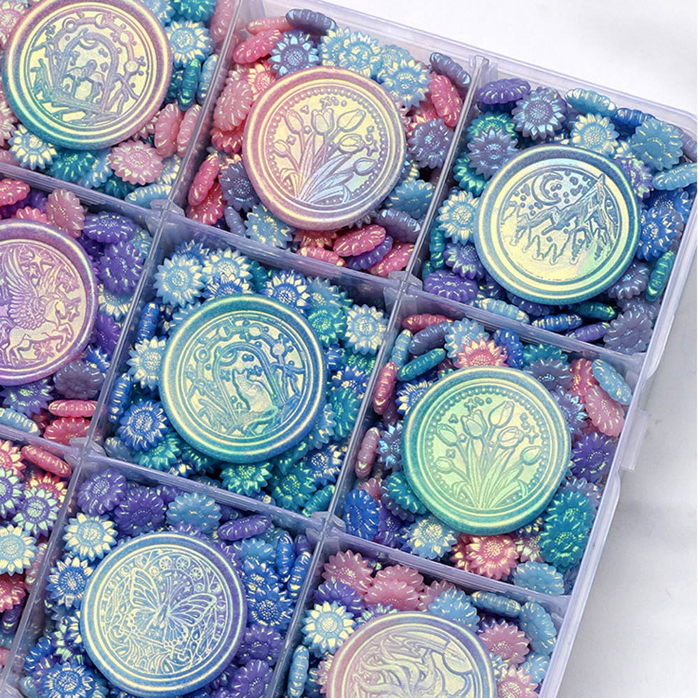 100 個混合色グリッタードリーミーオーロラシーリングワック - Wax Seal Stamp Kit のレビューと価格