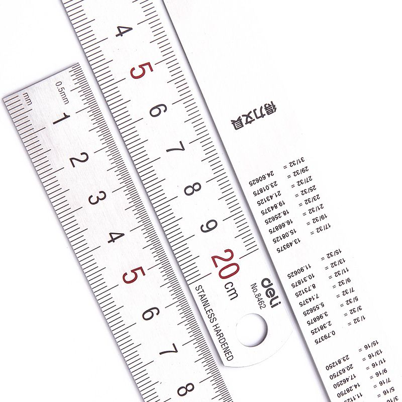 デリ20cmステンレス鋼金属ストレート定規mmインチ測定スケ - Stationery Office And School Supply Stores のレビューと価格