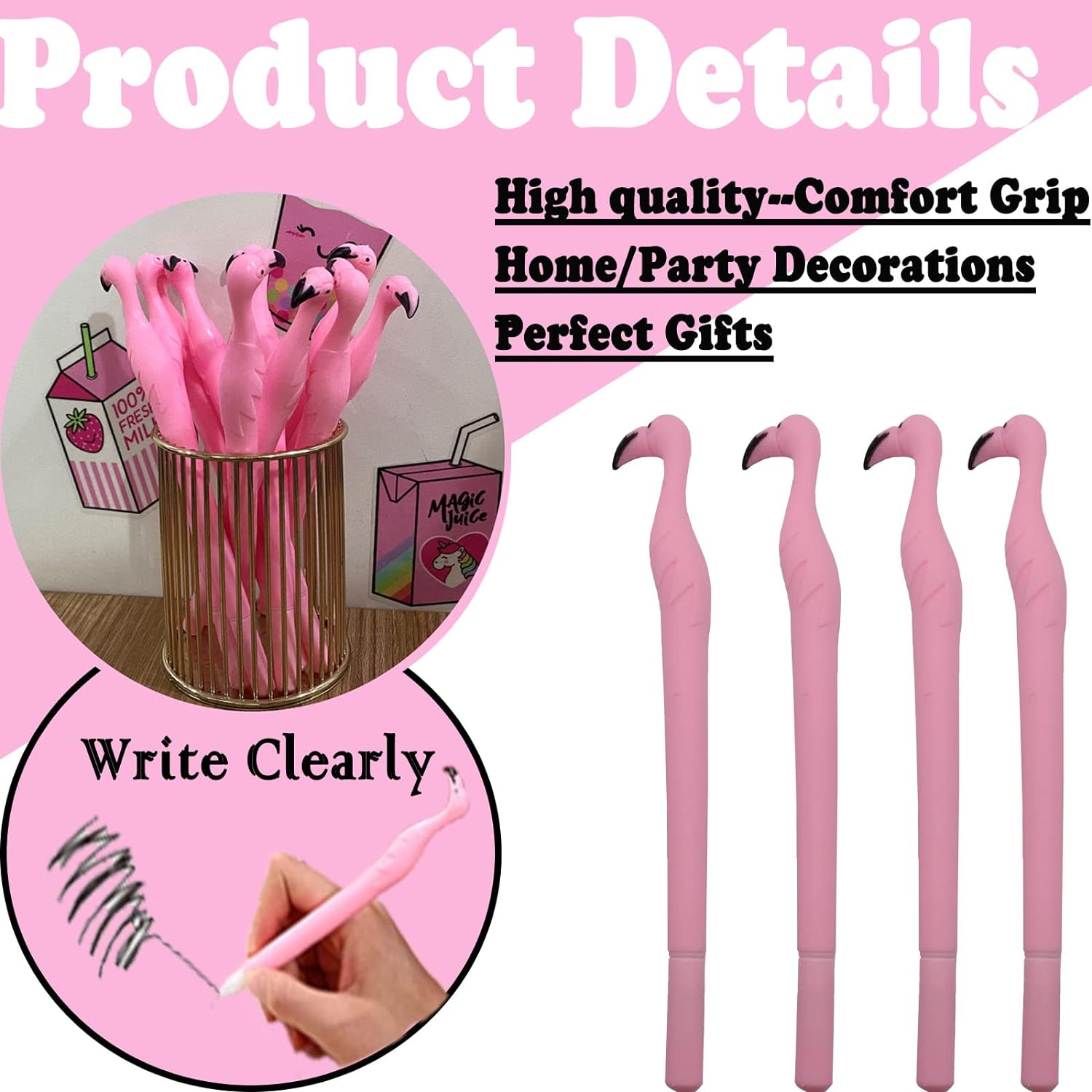 かわいいピンクのフラミンゴ ゲル ペン セット 子供 同僚  - Gel Ink Pen Set のレビューと価格