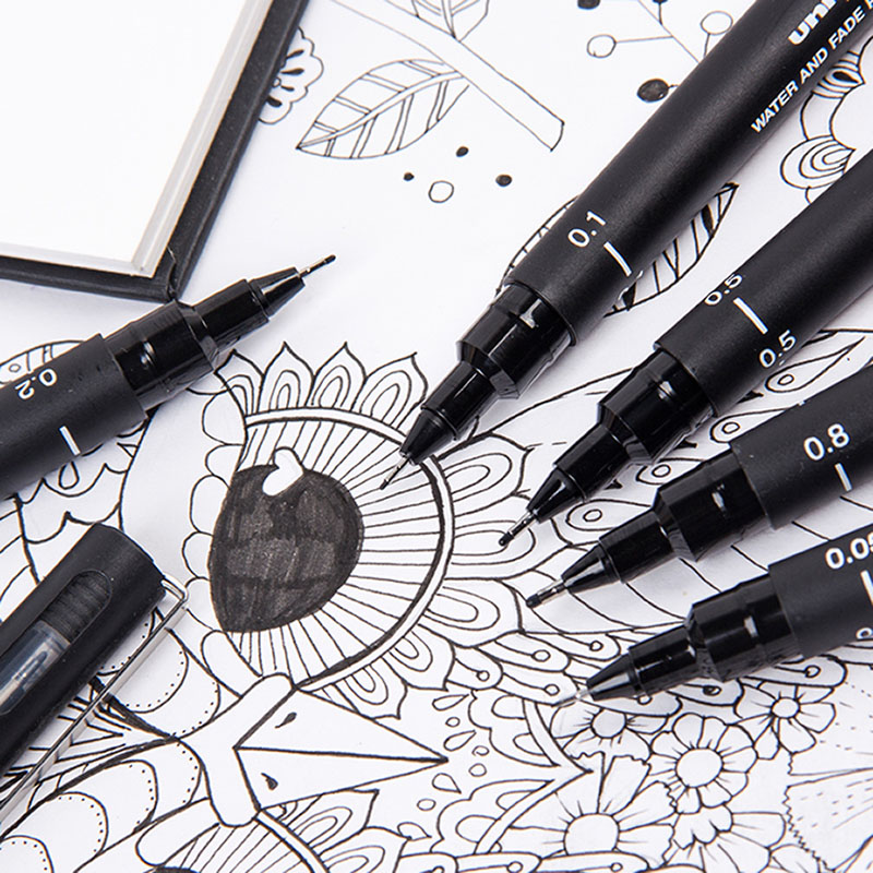 ユニニードルジェルペン、ピグメントライナーペンセット、手描き - Gel Ink Pen Set のレビューと価格