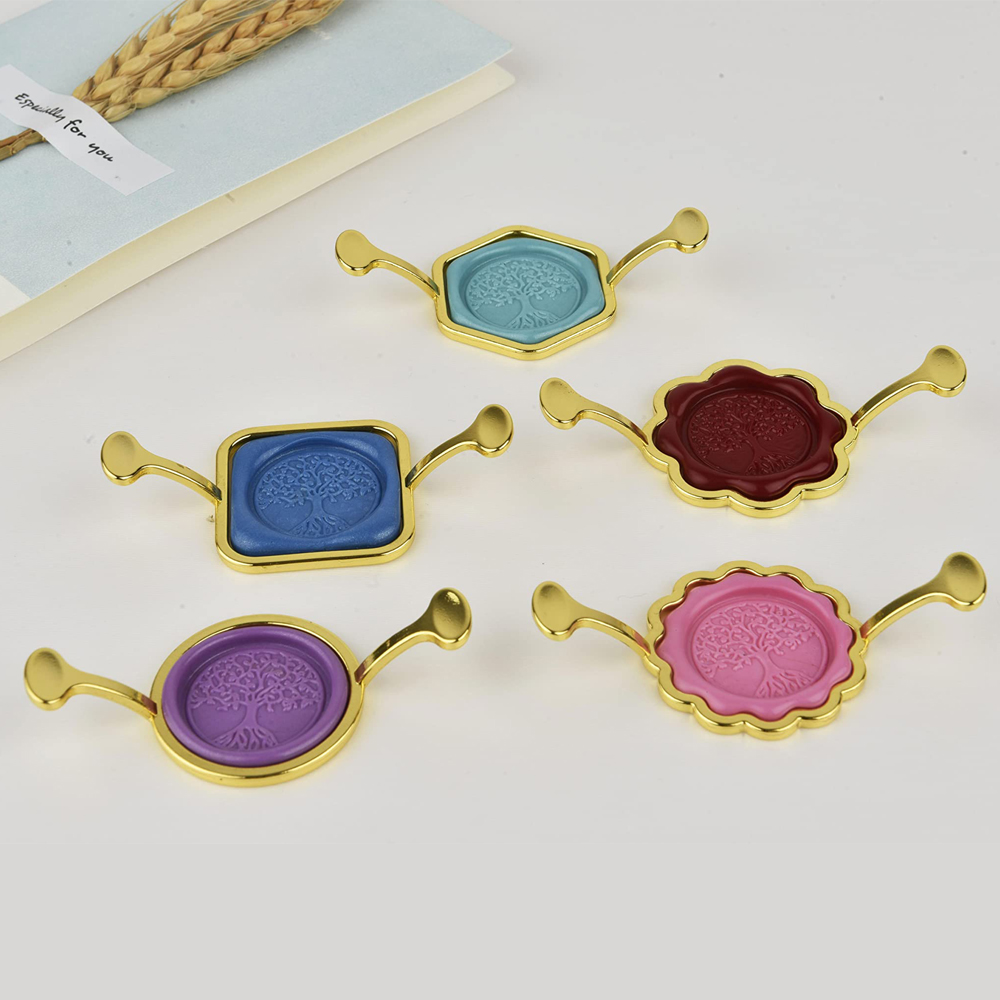 5 パック六角正方形メタルワックスシールキット 1 インチワ - Wax Seal Stamp Kit のレビューと価格