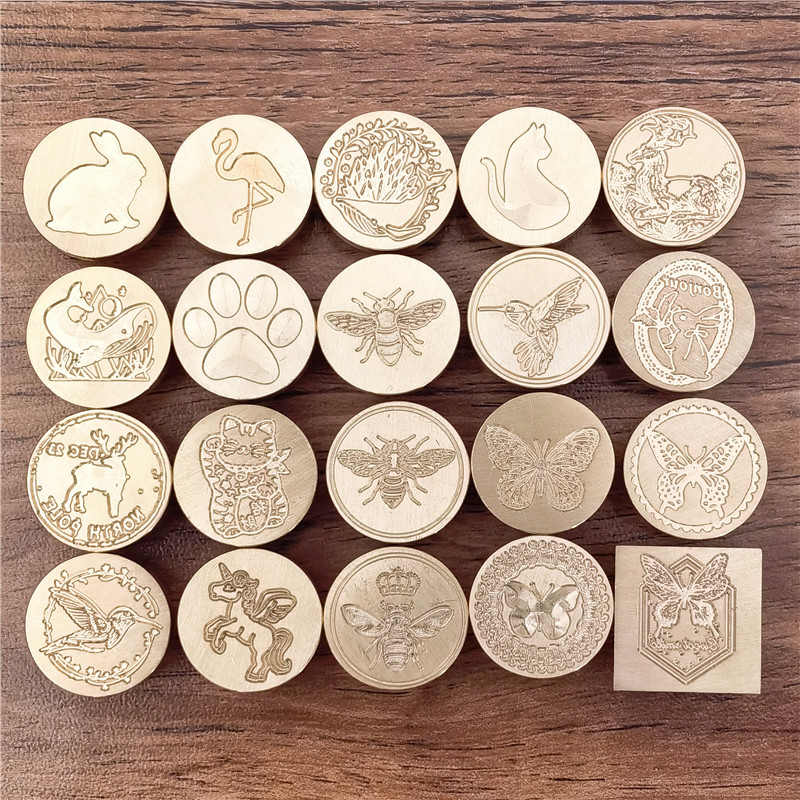 ワックスシールスタンプヘッド 蝶 動物 鳥 猫 ウサギ 蜂  - Wax Seal Stamp Kit のレビューと価格