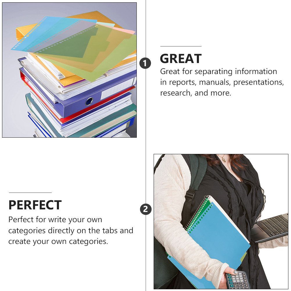 12 セットカラフルなインデックスディバイダー書き込み可能な - Index Tab Divider のレビューと価格