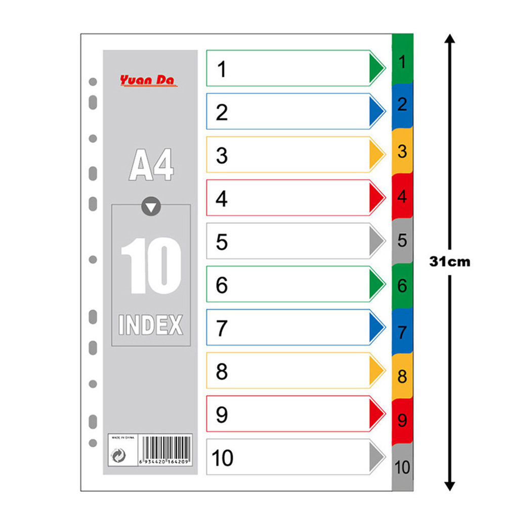 40 個 A4 明るい色のインデックスタブディバイダー挿入可 - Index Tab Divider のレビューと価格