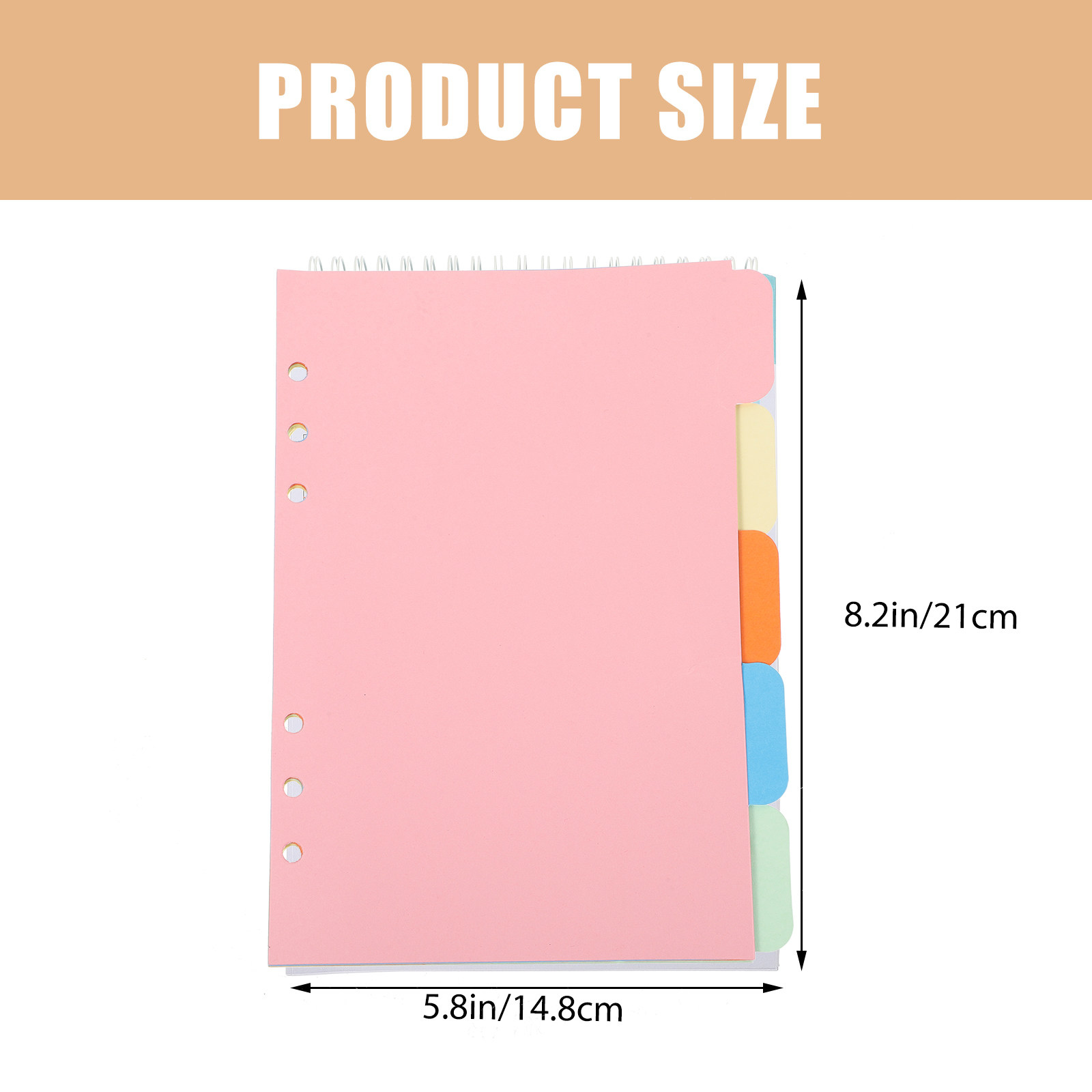 A5タブディバイダーインデックス分類シート1セット、5色ワイ - Index Tab Divider のレビューと価格