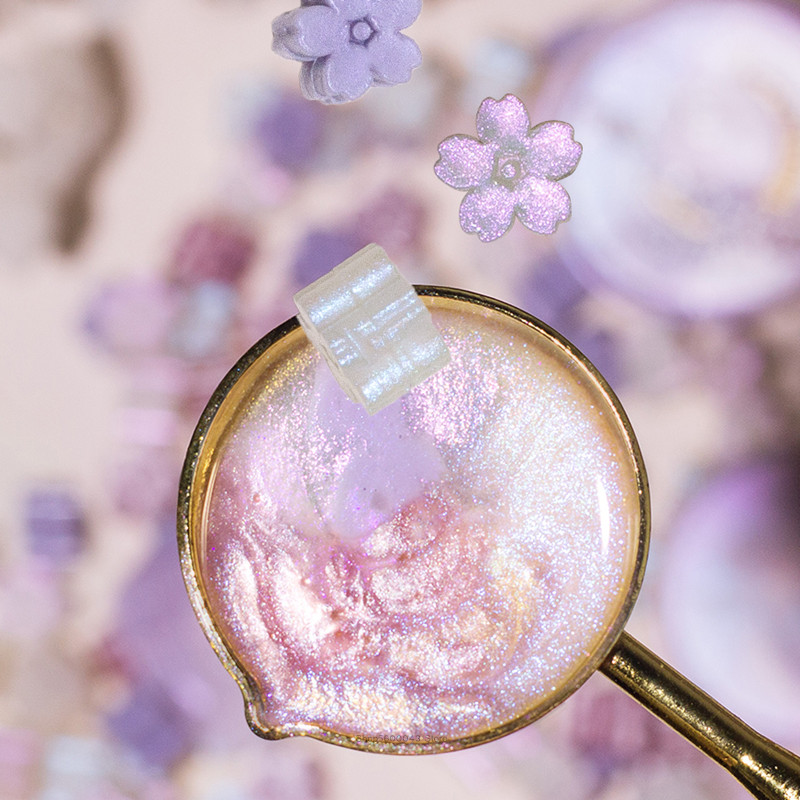 混合色グリッターさくらワックスシールスタンプビーズ DIY  - Wax Seal Stamp Kit のレビューと価格